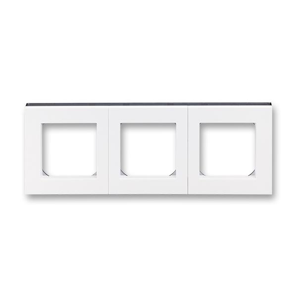 ABB  Levit   Белый/Дымчатый чёрный Рамка 3-местная 2CHH015030A6062