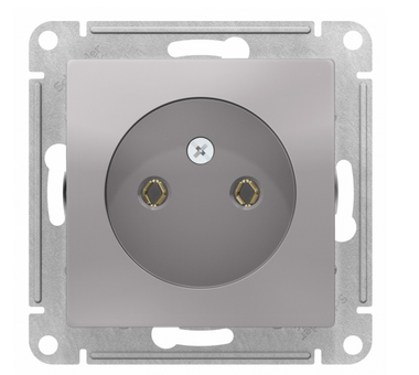 Schneider Electric AtlasDesign Алюминий  Розетка без заземляющих контактов 16А, механизм ATN000341