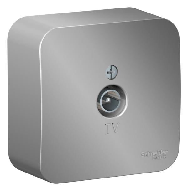 Schneider Electric  BLANCA  Алюминий  Коннектор ТВ изолирующая пластина, открытая установка  BLNTA000013
