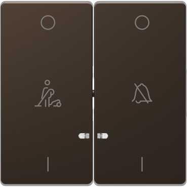Schneider Electric  MERTEN  D-Life  Мокко  Клавиша 2-местная, линзой LED, с символами: "Звонок/Горничная" MTN3429-6052