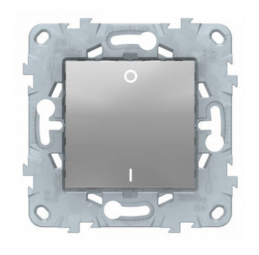 Schneider Electric Unica NEW Алюминий Выключатель 2-полюсный 1-клавишный, схема 2, 16 AX, 250 В, NU526230