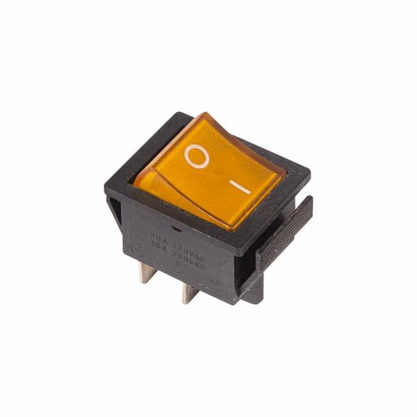 Выключатель клавишный 250V 16А (4с) ON-OFF желтый  с подсветкой (RWB-502, SC-767, IRS-201-1)  REXANT 36-2333
