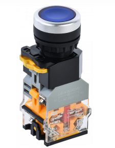 Кнопка D8-11D d=22мм 1з+1р с подсветкой синяя IEK