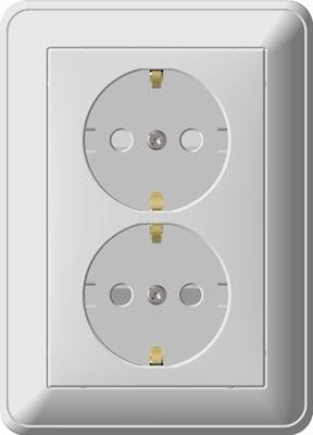 Schneider Electric  Wessen59  Белый  Розетка 2-местная в сборе с заземляющими контактами скрытая установка (250В, 16А, защитные шторки) RS16-255-18