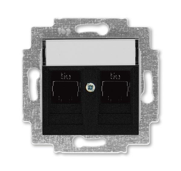 ABB  Levit  Антрацит Розетка компьютерная, 2хRJ45 категория 5e, 2CHH295118A6063