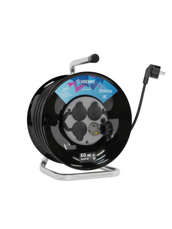 Удлинитель на катушке 4х50м с заземл. 16А IP44 ПВС 3х1.5 Космос YKKsm50m-4g-Z(16A)IP