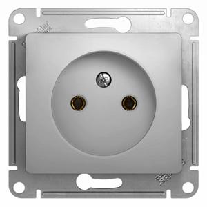 Schneider Electric Glossa Алюминий Розетка без заземляющих контактов механизм IP20 скрытая установка GSL000341
