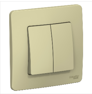 Schneider Electric  BLANCA  Бежевый Выключатель  2-клавишный (cхема 5), 10А, 250B,  скрытая установка BLNVS010507