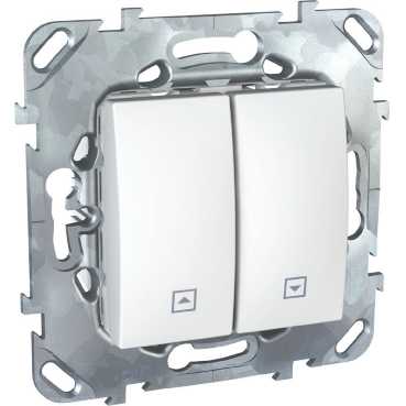 Schneider Electric Unica  Белый  Выключатель нажимной для жалюзи. IP20 скрытая установка MGU5.207.18ZD