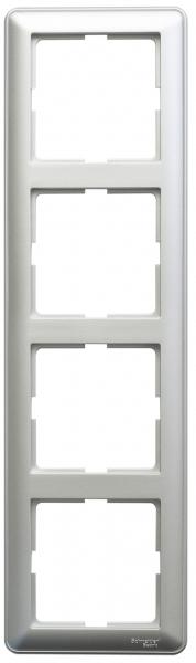 Schneider Electric  Wessen59  Матовый Хром  Рамка 4-местная скрытая установка KD-4-58