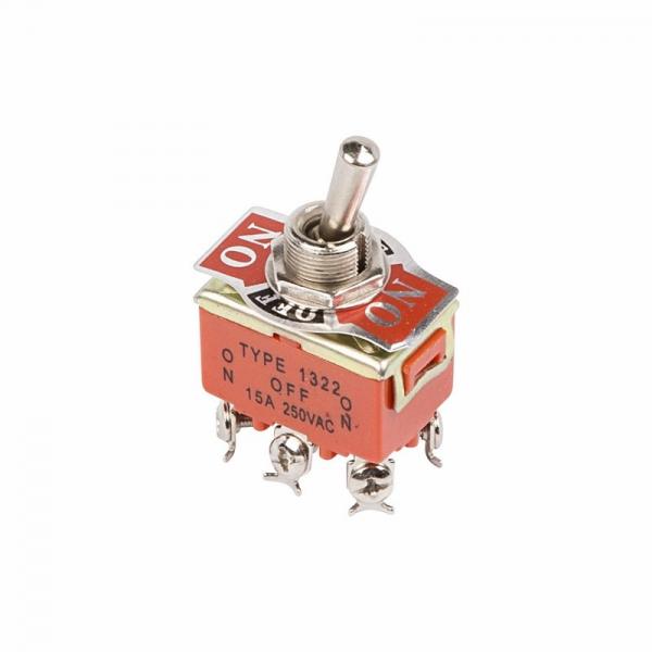 Тумблер 250V 15А (6c) ON-OFF-ON двухполюсный  (KN-203)  REXANT 36-4132