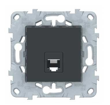 Schneider Electric Unica NEW Антрацит Розетка телефонная RJ11, 1-местная 4 контакта, NU549254