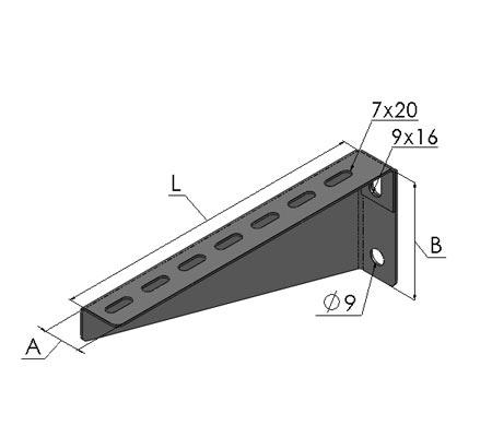 Кронштейн настенный КН-200 (200мм) (2,0мм) ПКТ 10200008