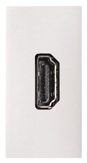 ABB  Zenit  Альпийский Белый Разъём механизм HDMI, тип А, с HDMI разъёмом мама на тыльной стороне, 1-модуль 2CLA215570N1101