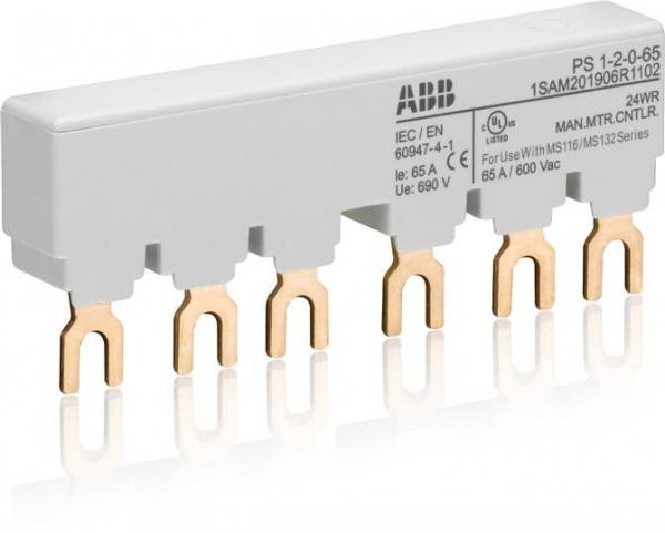 ABB Шинная разводка 3-фазн. PS1-2-0-65 до 65А для 2-х автоматов типа MS116, MS132, MS132-T, MO132 без доп. контактов /1SAM201906R1102/