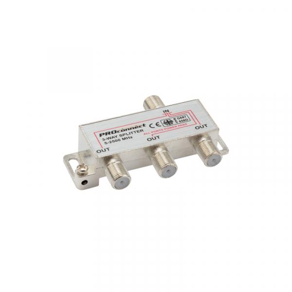 Делитель ТВ  х 3 под F разъём 5-2500 МГц "Спутник"   PROCONNECT 05-6202-4