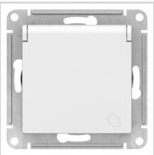 Schneider Electric AtlasDesign  Белый  Розетка с заземляющими контактами со шторками с крышкой, 16А, IP20, механизм ATN000146