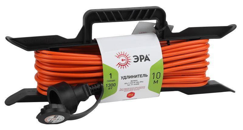 Удлинитель-шнур на рамке 1х10м без заземл. 6А IP44 UFx-1-2х0.75-10m-IP44 ПВС 2х0.75 Эра Б0046820