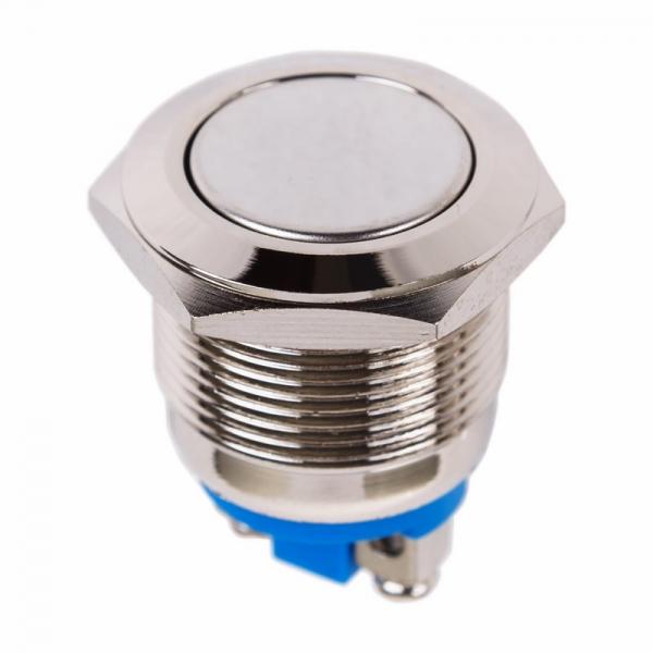 Кнопка антивандальная Ø19 без фиксации (2с винт) (ON)-OFF плоская (PBS-28В-2) REXANT 36-3411