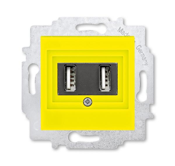 ABB  Levit  Жёлтый Зарядка USB 2-местная, 2CHH290040A6064