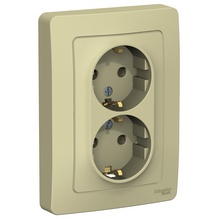 Schneider Electric  BLANCA  Бежевый Розетка 2-местная с заземляющими контактами , 16А, 250В,  скрытая установка BLNRS001027
