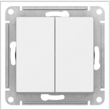 Schneider Electric AtlasDesign  Белый  Выключатель 2-клавишный схема 5, 10АХ, механизм ATN000151