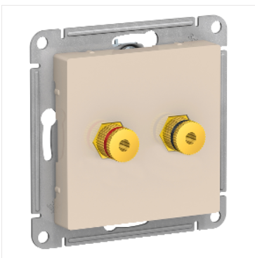 Schneider Electric AtlasDesign Бежевый  Розетка аудио 2-местная ATN000287