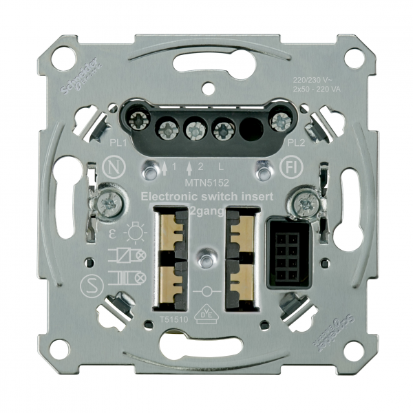 Schneider Electric  MERTEN  D-Life  PlusLink  Выключатель механизм электронный 2 канала MTN5152-0000