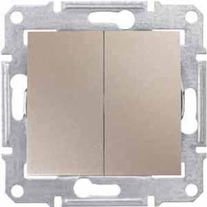 Schneider Electric Sedna Титан Аква Выключатель механизм 2-клавишный скрытая установка 10А  IP44 SDN0300468