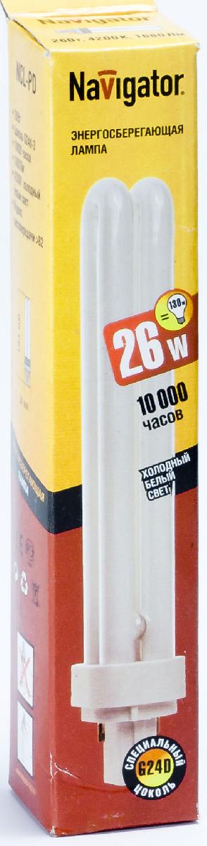 Компактная люминесцентная лампа Navigator NCL-PD-26-840-G24d3 26Вт 94 076