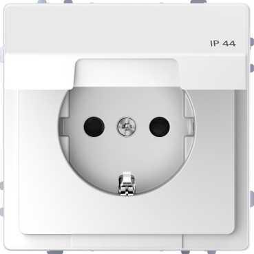 Schneider Electric  MERTEN  D-Life  Белый Лотос  Розетка 16А с заземляющими контактами и крышкой  IP44 MTN2314-6035