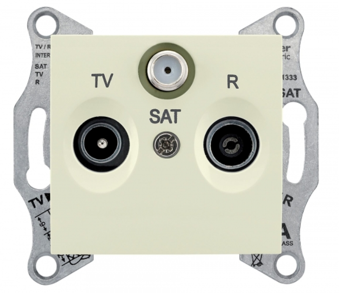 Schneider Electric Sedna  Бежевый Розетка механизм TV/R/SAT оконечная 1dB IP20 скрытая установка SDN3501347