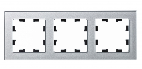 Schneider Electric AtlasDesign NATURE  Стекло Алюминий  Рамка 3-местная ATN320303