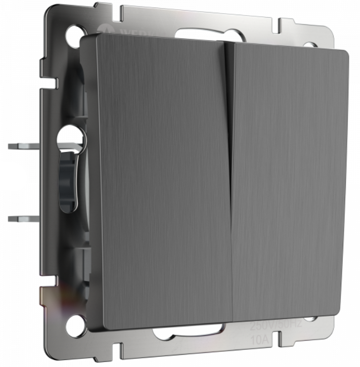 Werkel Графит Рифленый Выключатель 2-клавишный проходной WL04-SW-2G-2W/ a046617