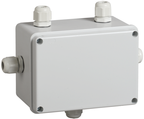 Коробка КМ41331 распаячная для о/п 150х110х85 мм IP55 (RAL7035, гермовводы PG11 5 шт)