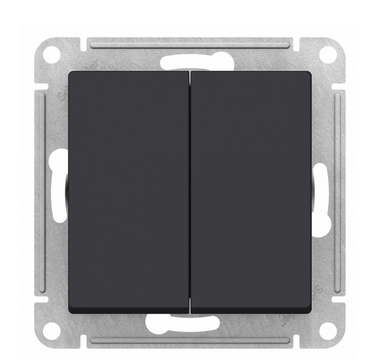 Schneider Electric AtlasDesign Карбон  Переключатель 2-клавишный, схема 6, 10АХ, механизм ATN001065