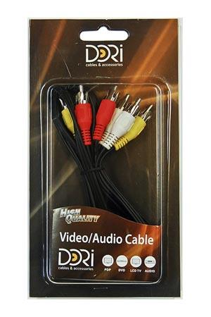 Видео шнур 2005 3RCA штырь  3RCA штырь 1.2м. Dori