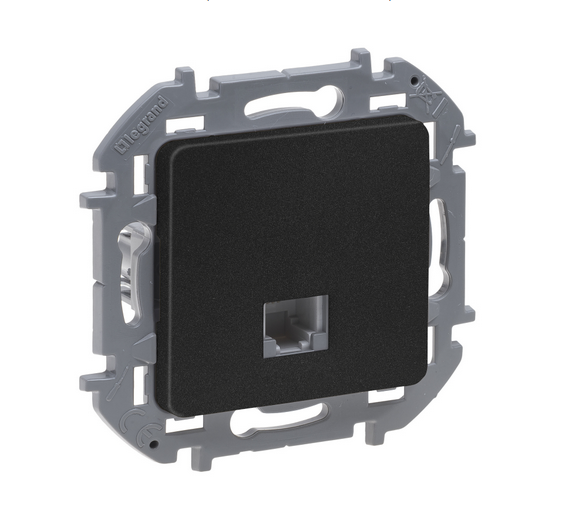 Legrand INSPIRIA Антрацит Розетка RJ11 IP20 скрытая установка 673823