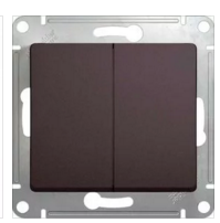 Schneider Electric Glossa Графит Выключатель 2-клавишный схема 5, 10AX, механизм IP20 скрытая установка GSL001351