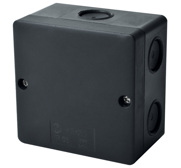 Коробка для О/П Ультрафиолетостойкая Черная IP66 KSK 80 HF (FA)