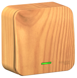 Schneider Electric  BLANCA  Ясень  Переключатель 1-клавишный (cхема.6) с подсветкой изолирующая пластина 10А, 250B, IP20  открытая установка BLNVA106115
