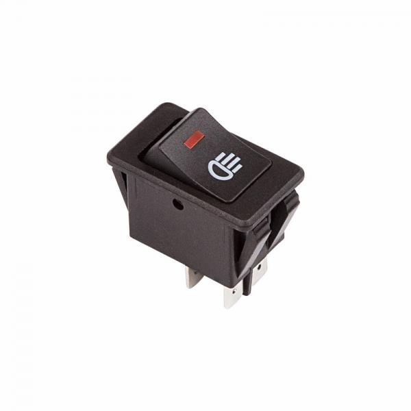Выключатель клавишный 12V 35А (4с) ON-OFF  с красной LED подсветкой  (ASW-17D)  REXANT 36-4440