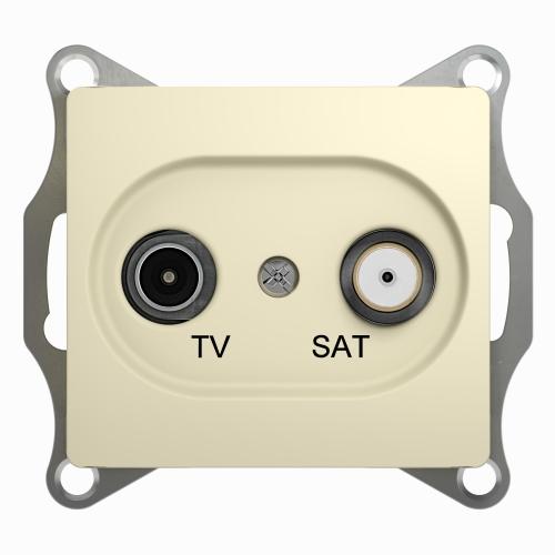 Schneider Electric Glossa  Бежевый Розетка ТВ-SAT 1-местная 1DB, механизм IP20 скрытая установка GSL000297