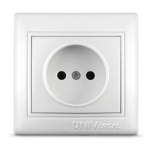 UNIVersal  Севиль  Белый  Розетка без заземляющих контактов скрытая установка С0022