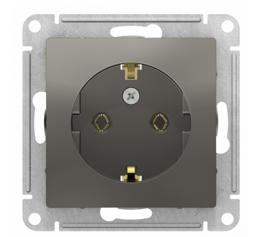 Schneider Electric AtlasDesign Сталь  Розетка с заземляющими контактами, 16А, механизм ATN000943
