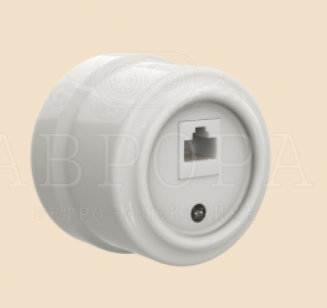 Розетка компьютерная RJ45, цвет - белый, серия "Аврора", ТМ "МезонинЪ"