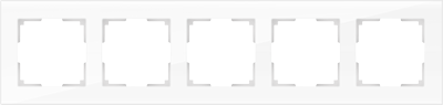 Werkel  Favorit  Белый Рамка 5-местная стекло WL01-Frame-05 a030823