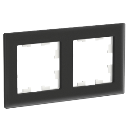 Schneider Electric AtlasDesign NATURE  Матовое Стекло Черный  Рамка 2-местная ATN331002