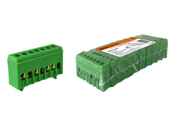 Шина нулевая 6х9мм  7 групп  в изоляторе на DIN-рейку IP20 TDM