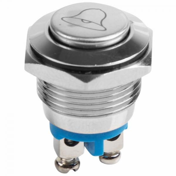 Кнопка  антивандальная Ø16  Б/Фикс (2с) (ON)-OFF выпуклая КОЛОКОЛ  REXANT 36-3233